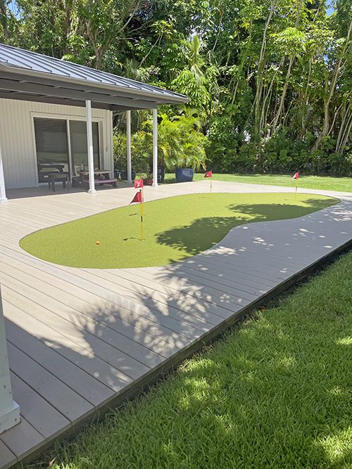 With artificial turf, there is no watering, 